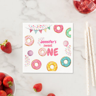 Doughnut Baby Birthaday Sprinkle Napkins