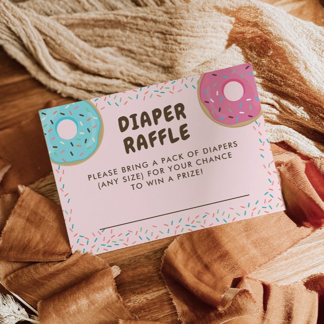 Doughnut Baby Shower Diaper Raffle Enclosure Cards (Creator Uploaded)