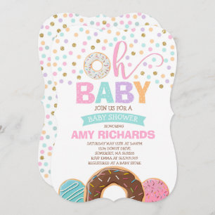 Doughnut Baby Shower Invitation Doughnut Sprinkle