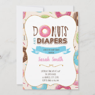 Doughnut baby shower party invitation