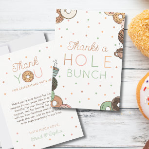 Doughnut Baby Shower Thanks a Hole Bunch Thank You Card