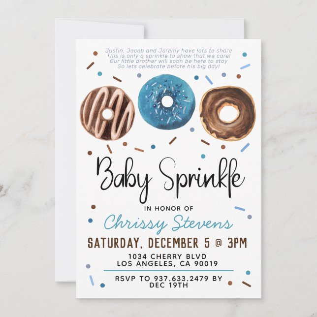 Doughnut Baby Sprinkle Baby Shower Invitation (Front)