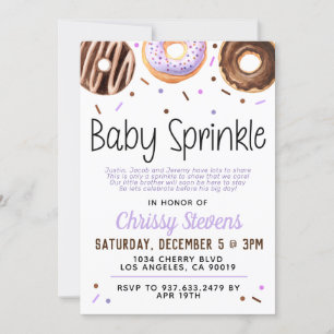 Doughnut Baby Sprinkle Baby Shower Invitation