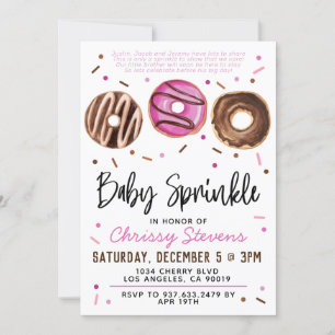 Doughnut Baby Sprinkle Baby Shower Invitation