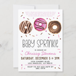 Doughnut Baby Sprinkle Baby Shower Invitation