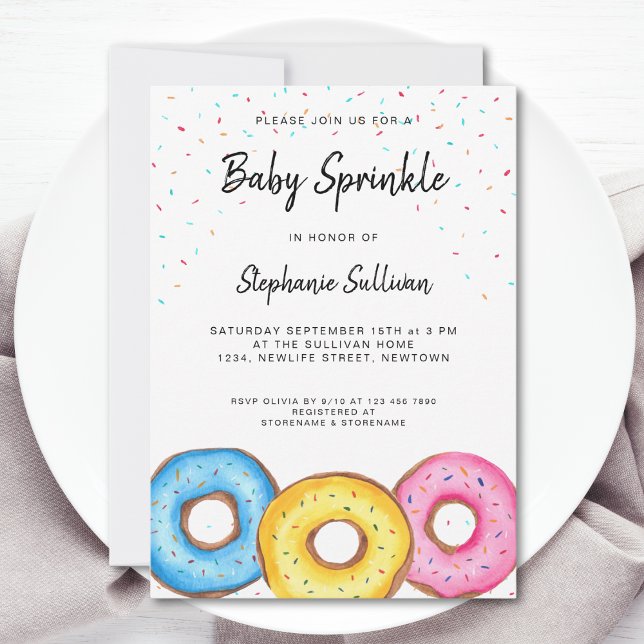 Doughnut Baby Sprinkle Baby Shower Invitation (Creator Uploaded)
