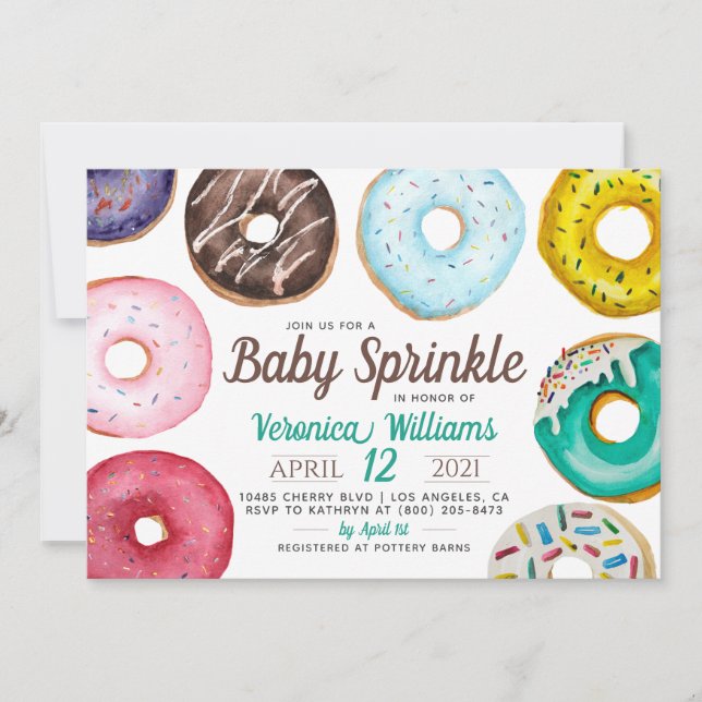 Doughnut Baby Sprinkle Baby Shower Invitation (Front)