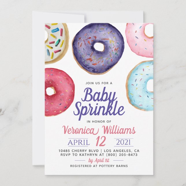 Doughnut Baby Sprinkle Baby Shower Invitation (Front)