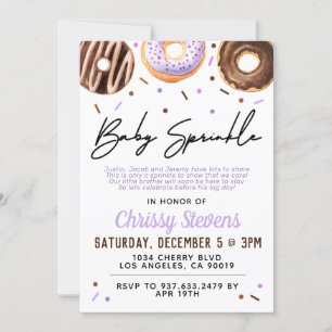 Doughnut Baby Sprinkle Baby Shower Invitation