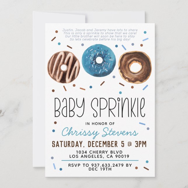 Doughnut Baby Sprinkle Baby Shower Invitation (Front)
