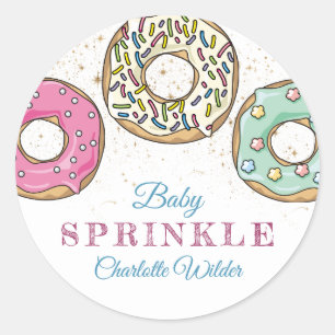 Doughnut Baby Sprinkle Gender Neutral  Classic Round Sticker