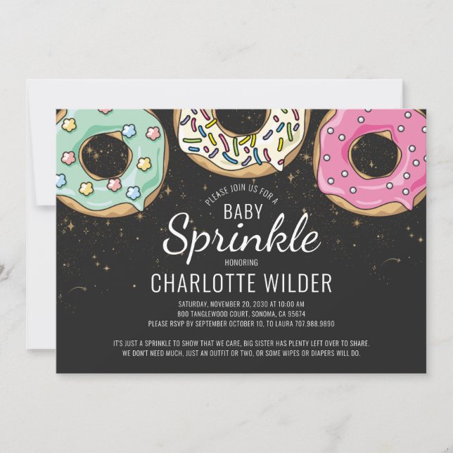 Doughnut Baby Sprinkle | Gender Neutral Invitation (Front)