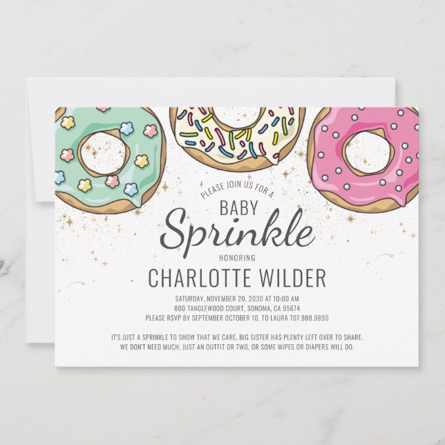 Doughnut Baby Sprinkle  Invitation (Front)