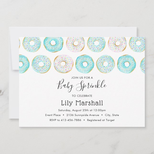 Doughnut Baby Sprinkle Invitation (Front)