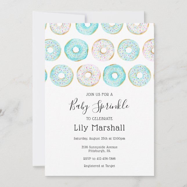 Doughnut Baby Sprinkle Invitation (Front)