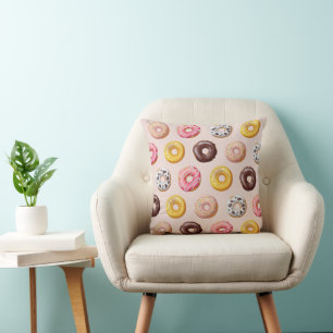 Doughnut Bakery Shop Pattern Cushion