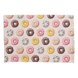 Doughnut Bakery Shop Pattern Pillowcase