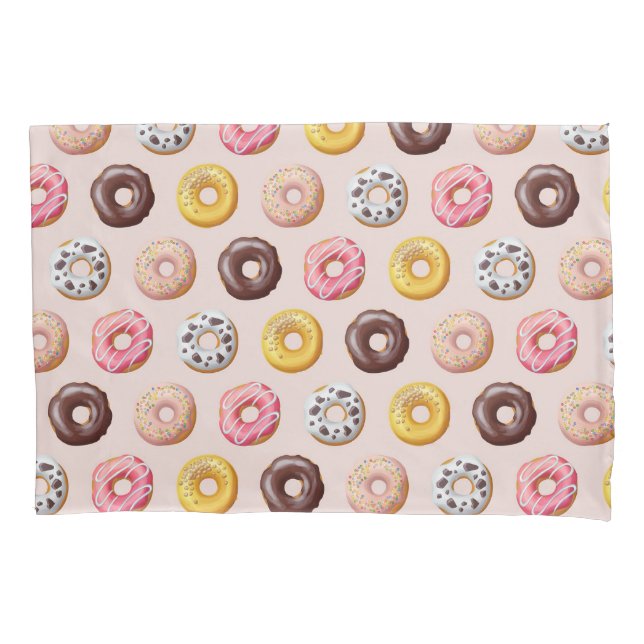 Doughnut Bakery Shop Pattern Pillowcase (Front-Left)