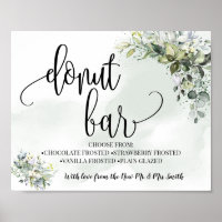 Doughnut bar party wedding reception eucalyptus gr