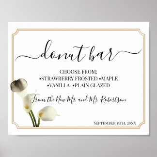 Doughnut Bar Sweets Table Wedding Reception Sign