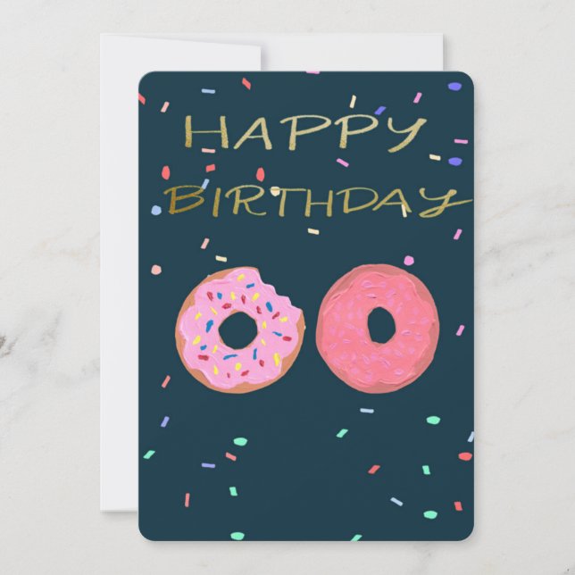 Doughnut Birthday Card. Invitation (Front)