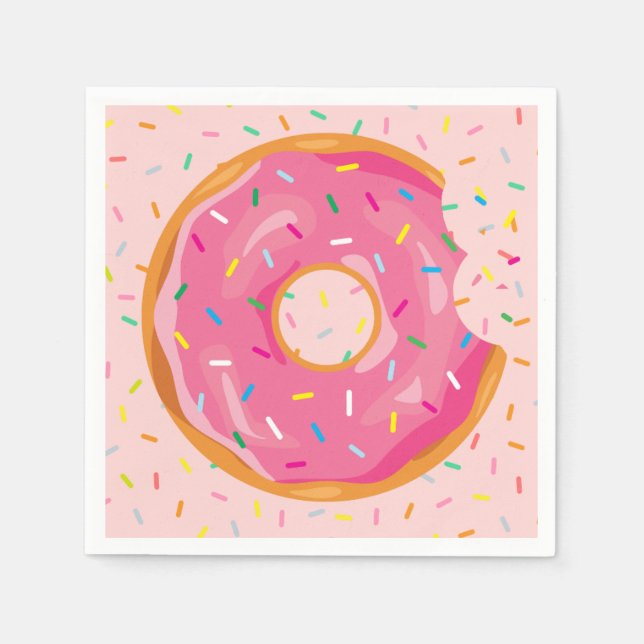Doughnut Birthday Doughnut with sprinkles birthday Napkin (Front)