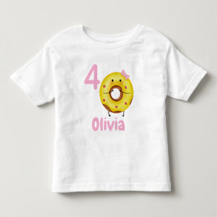 Doughnut Birthday Girl Shirt Personalised with Nam