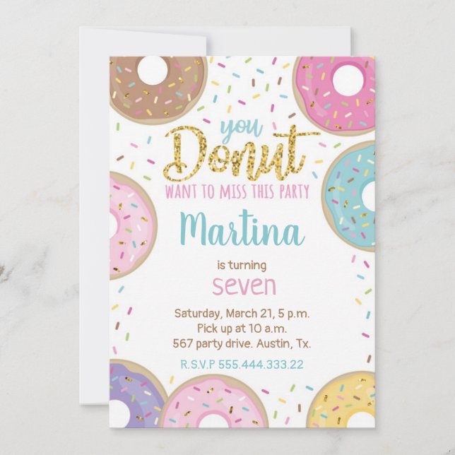 Doughnut Birthday Invitation (Front)