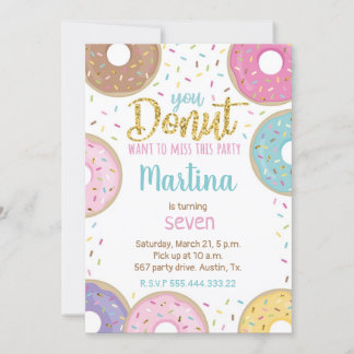 Doughnut Birthday Invitation