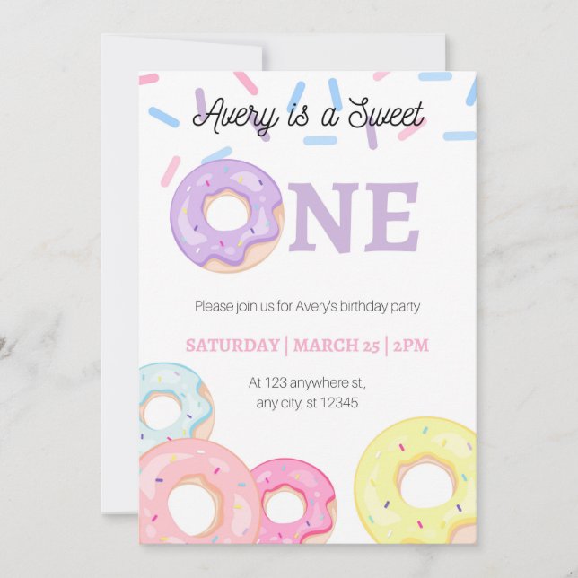 Doughnut Birthday Invitation (Front)