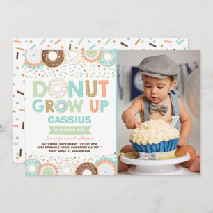 Doughnut Birthday Invitation Doughnut Grow Up Part
