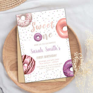 Doughnut Birthday Invitation, Doughnut invitation