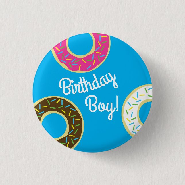 Doughnut Birthday Party 3 Cm Round Badge (Front)