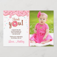 Doughnut Birthday Party Doughnut Thank You Card Gi