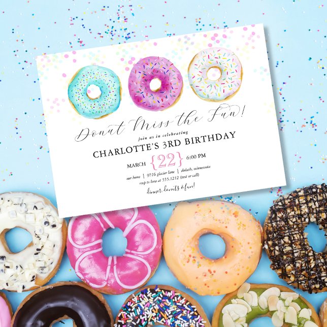 Doughnut Birthday Party Invitation (Creator Uploaded)