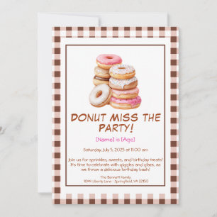 Doughnut Birthday Party Invitation – Colourful & F