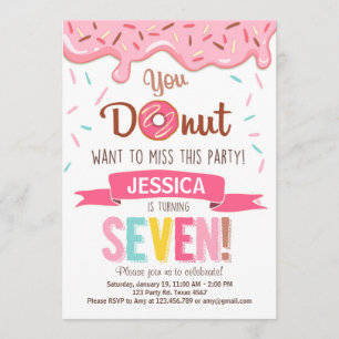 Doughnut Birthday Party Invitation doughnut Party