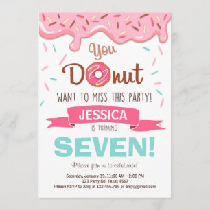Doughnut Birthday Party Invitation doughnut Party