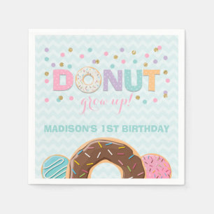 Doughnut Birthday Party Napkin Doughnut Grow Up
