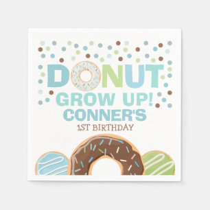 Doughnut Birthday Party Napkin Doughnut Grow Up