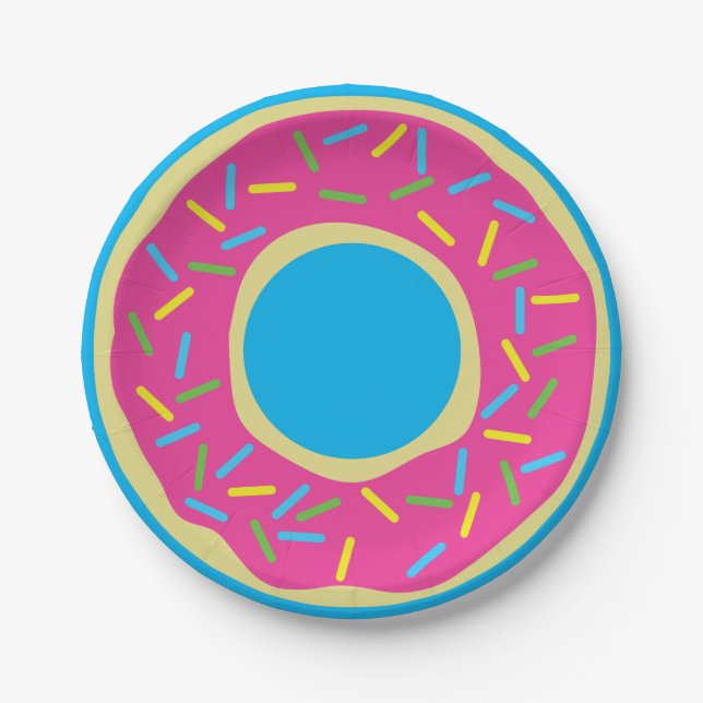 Doughnut Birthday Party Paper Plate (Front)