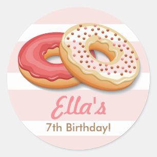 Doughnut Birthday Party Stickers