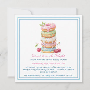 Doughnut Brunch Invitation Colourful Pastry Gather