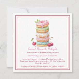 Doughnut Brunch Invitation Colourful Pastry Gather