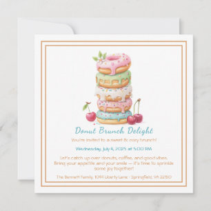 Doughnut Brunch Invitation Colourful Pastry Gather
