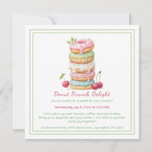 Doughnut Brunch Invitation Colourful Pastry Gather