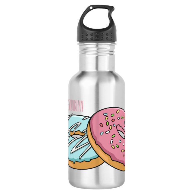 Doughnut cartoon illustration 532 ml water bottle (Front)