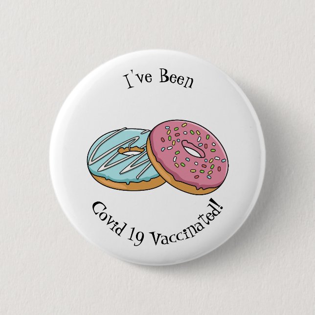 Doughnut cartoon illustration 6 cm round badge (Front)