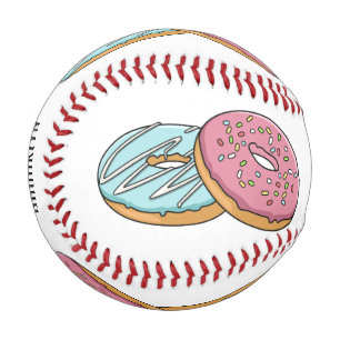 Doughnut cartoon illustration baseball