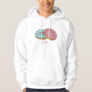 Doughnut cartoon illustration hoodie